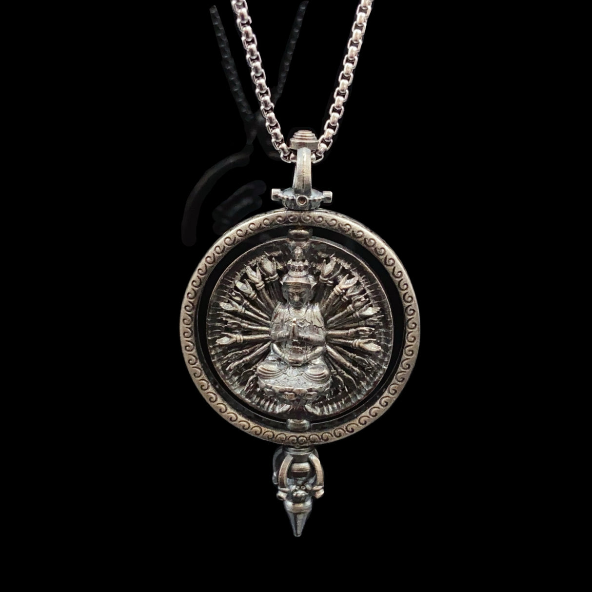 Vajra and Thousand - Handed Guanyin Pendant Necklace