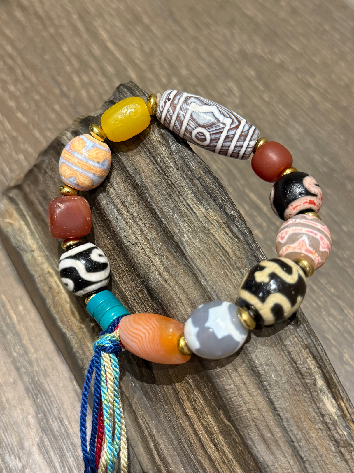 Vintage Agate Tassel Bracelet