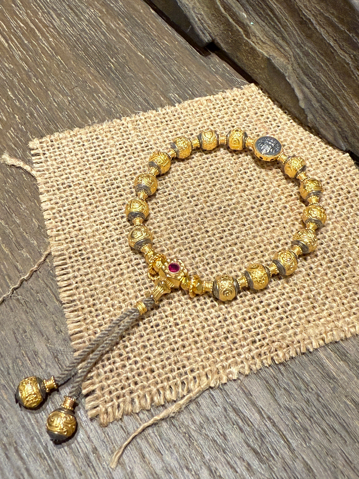 Mahakala & Yellow Jambhala Prayer Bead Bracelet