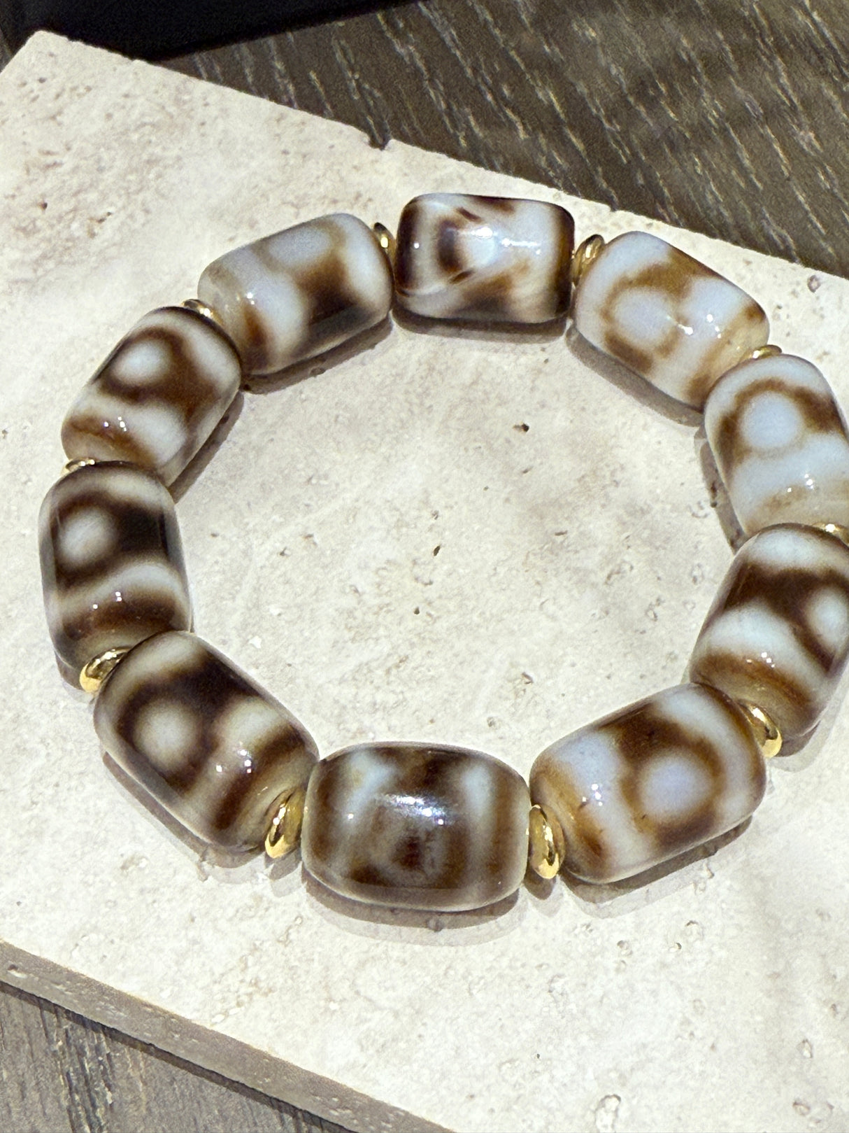 Tibetan - Style Agate Dzi - Inspired Bracelet