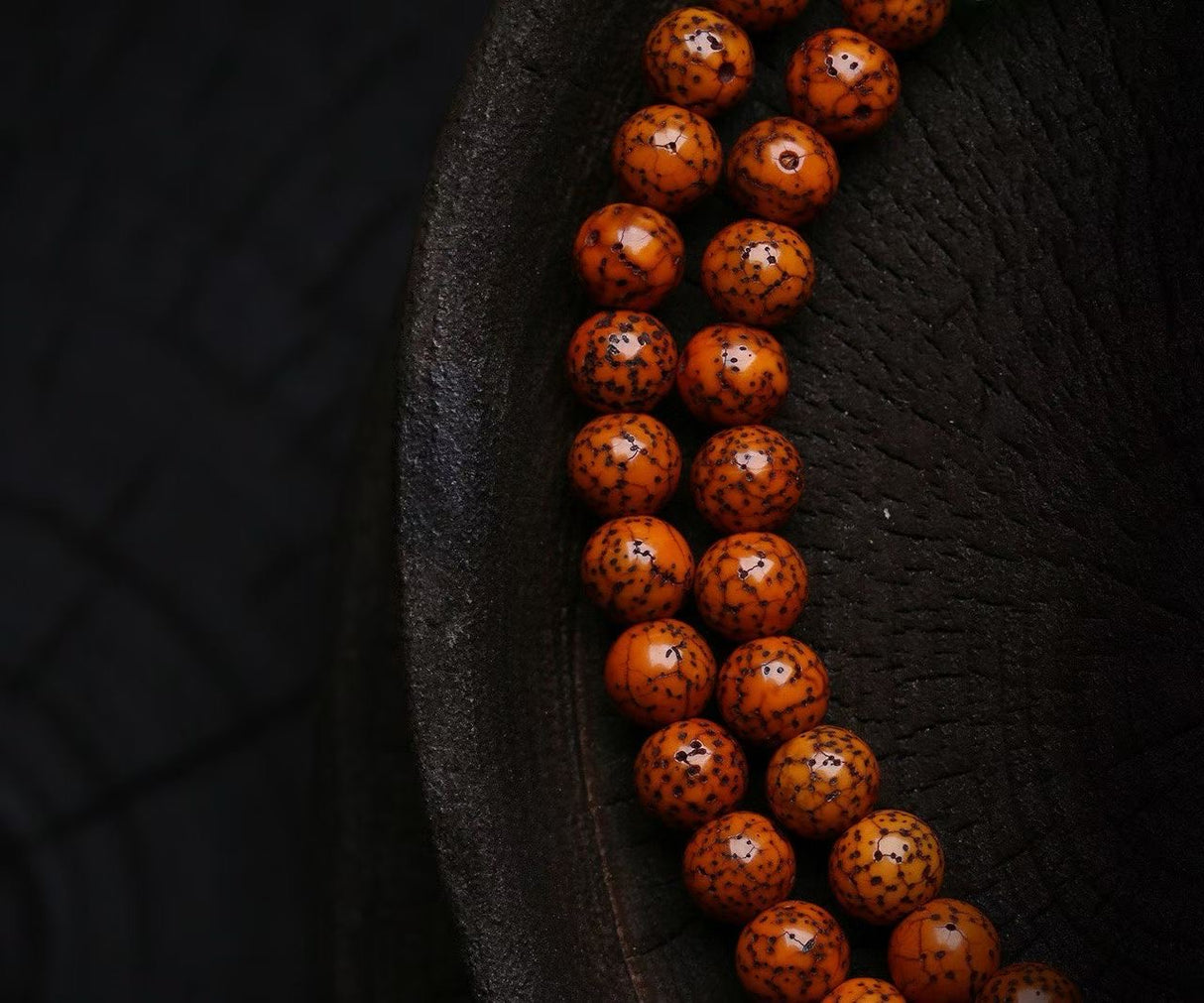 Ancient MoonStars Bodhi Mala with Dzi & Bovine Bone Accents