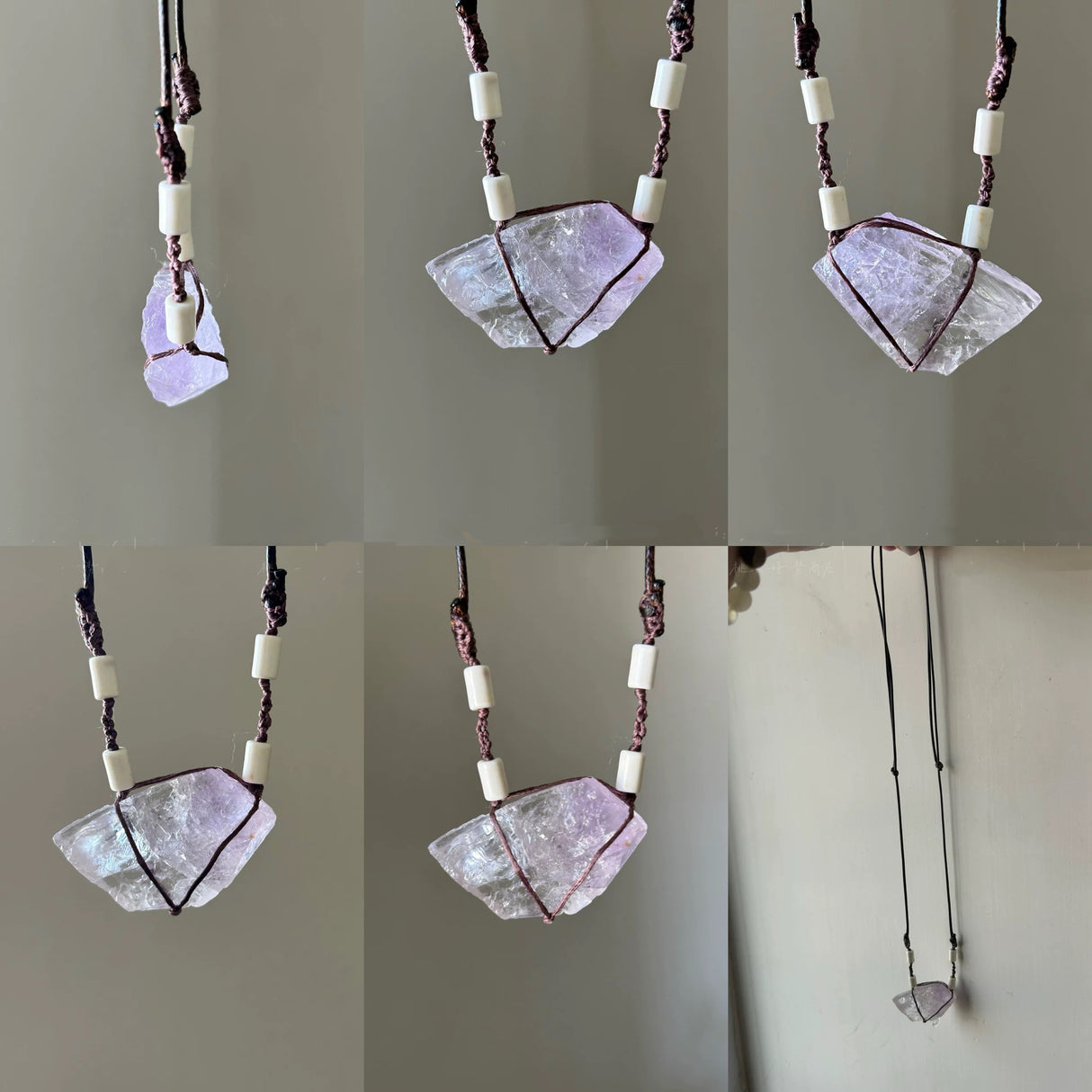 Large Raw Amethyst Pendant Necklace – Adjustable Handmade Crystal Jewelry