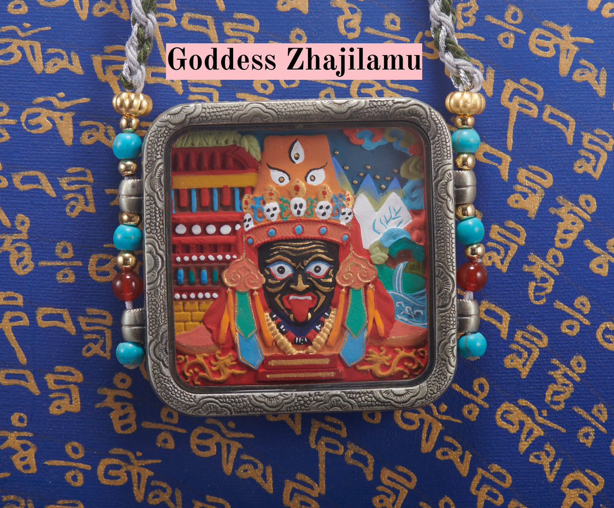 White Copper Garuda Square Color-Painted Tsa-Tsa Shrine Case