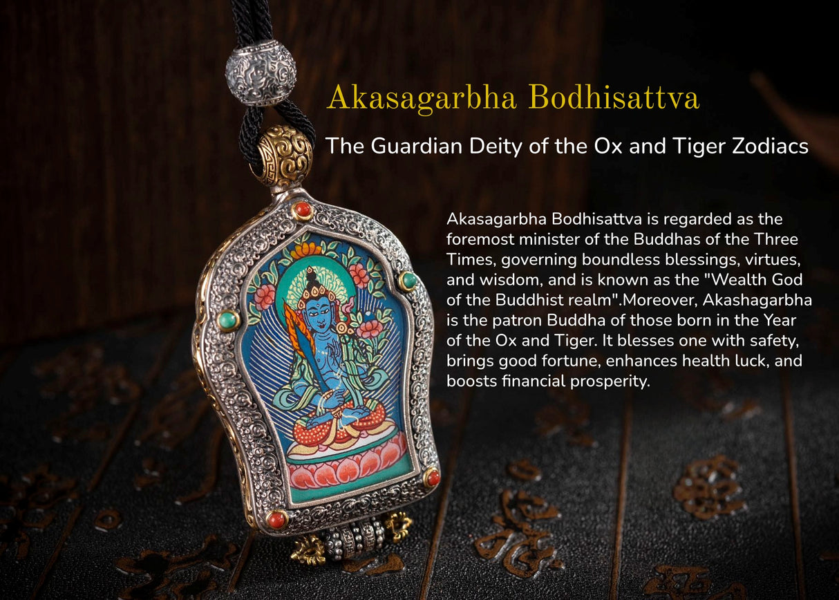 Hand-Painted Black and Gold Thangka