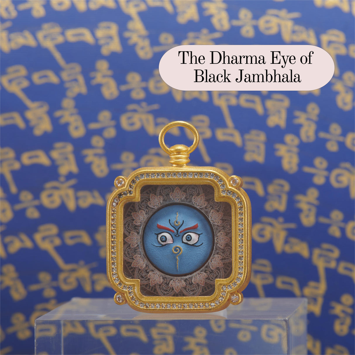 Brass Square Painted Tsa Tsa Pendant