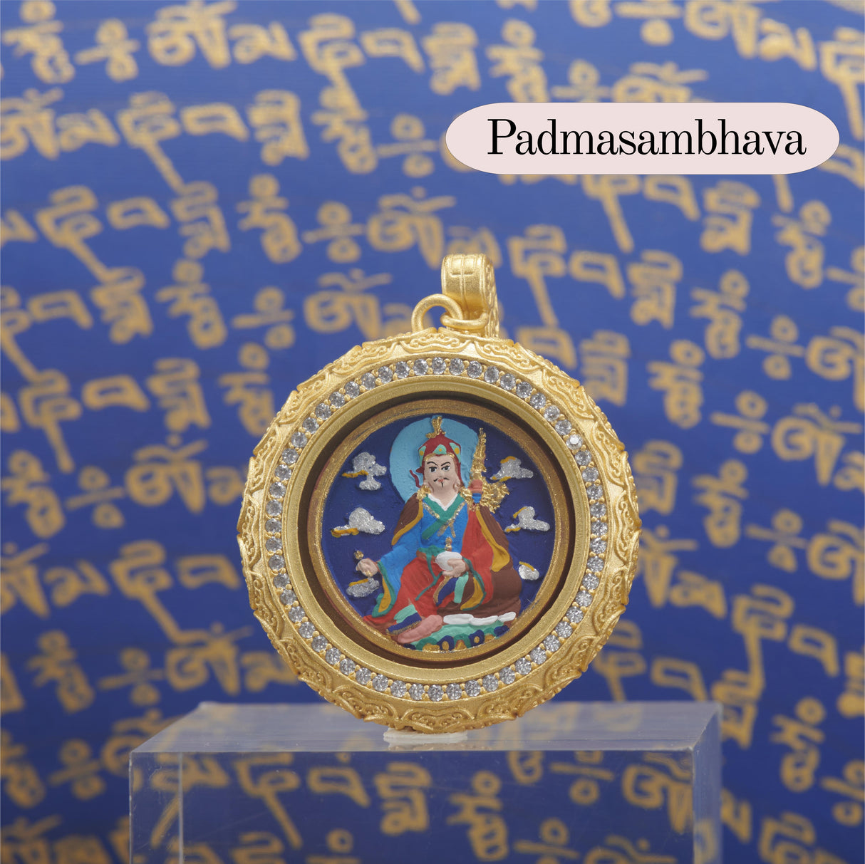 Green Feather Round Painted Tsa Tsa Pendant