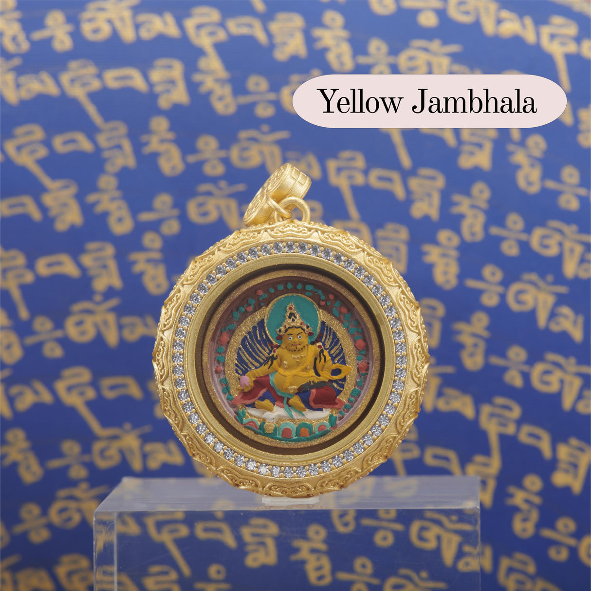 Green Feather Round Painted Tsa Tsa Pendant