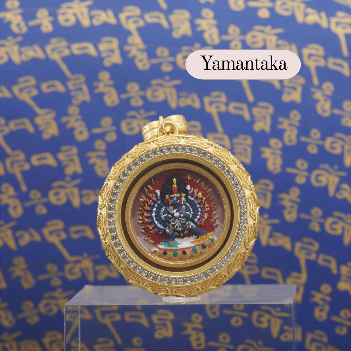 Green Feather Round Painted Tsa Tsa Pendant