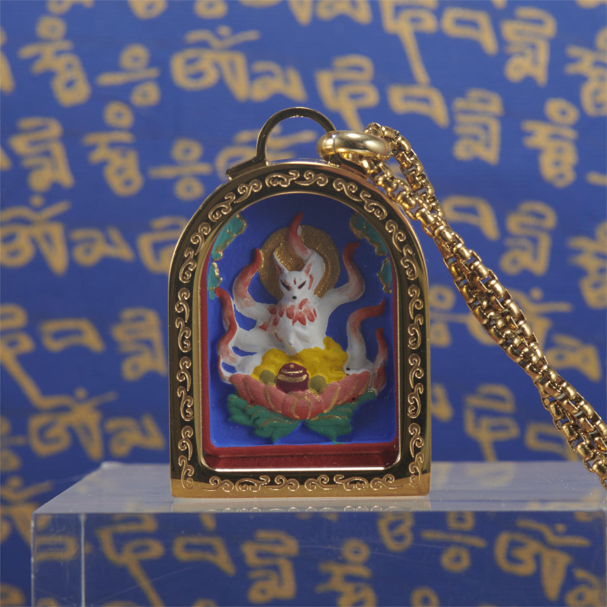 Golden Pavilion Painted Tsa Tsa Pendant