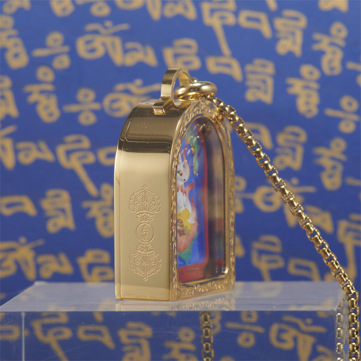 Golden Pavilion Painted Tsa Tsa Pendant