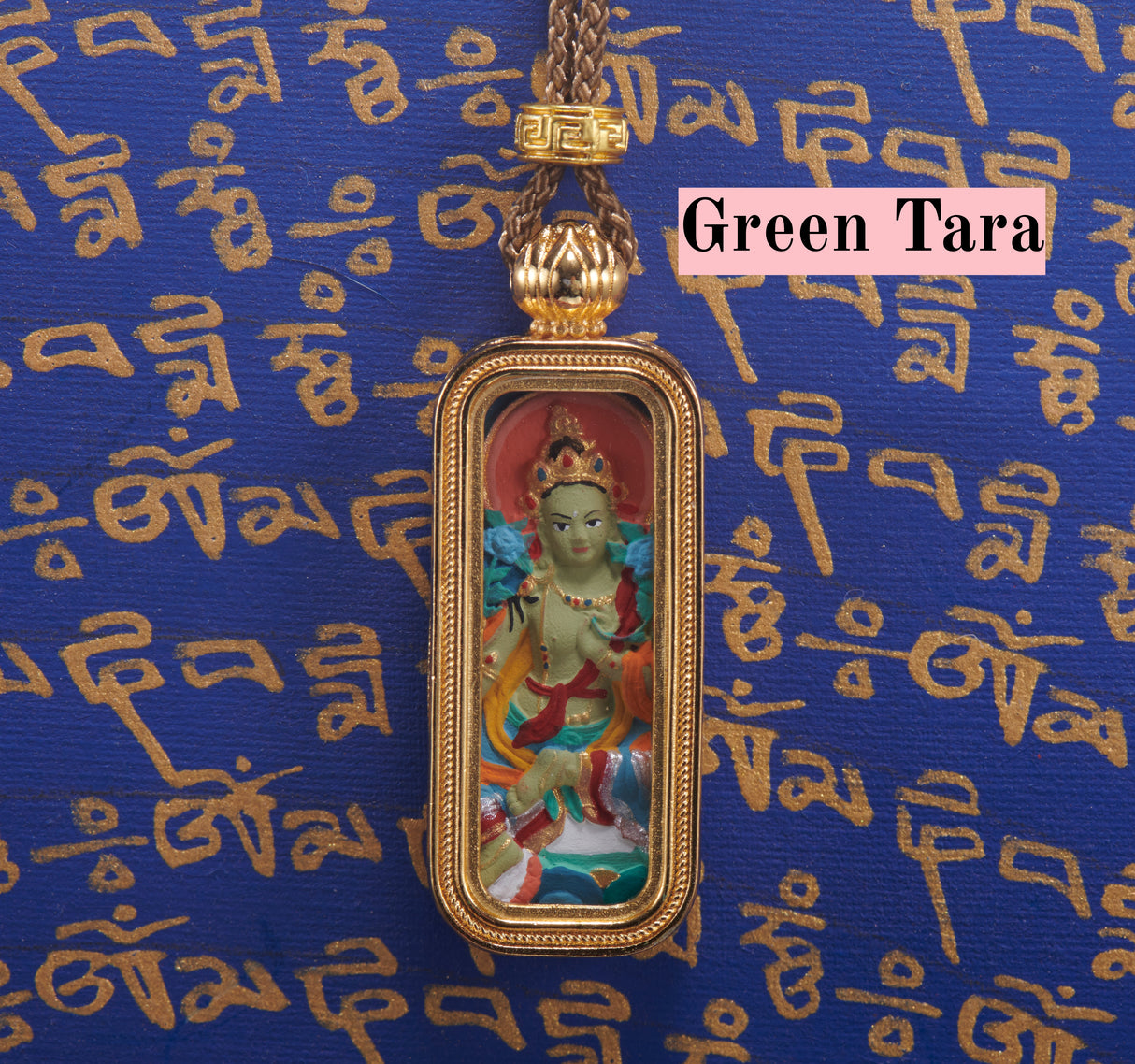 Brass 'Baokan' Manjushri Small Bar 3x1cm Tsa-Tsa Shrine Case