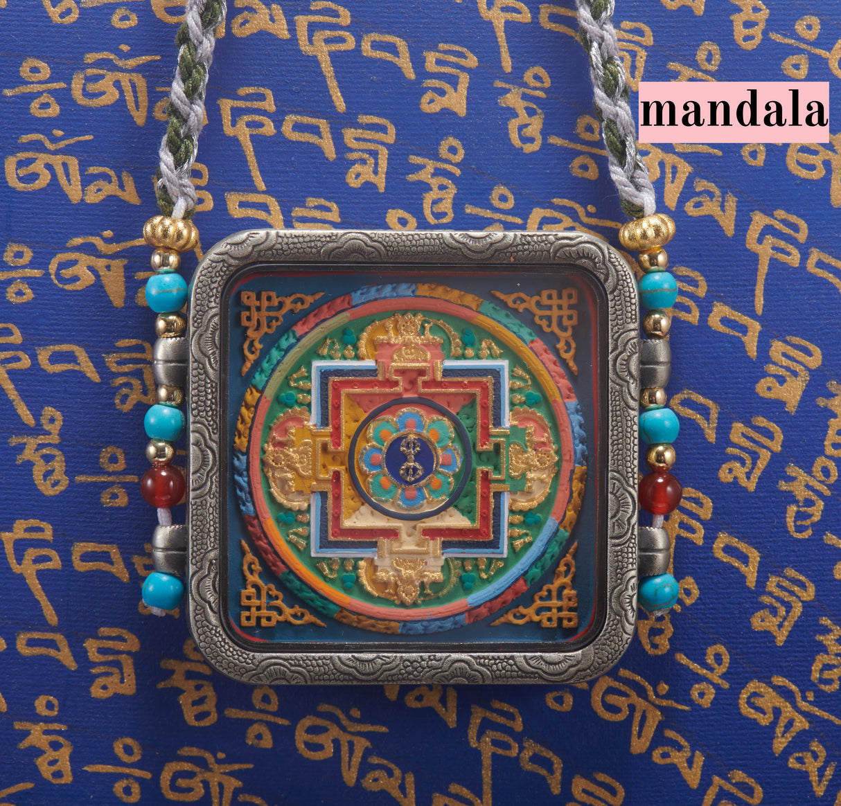 White Copper Garuda Square Color-Painted Tsa-Tsa Shrine Case