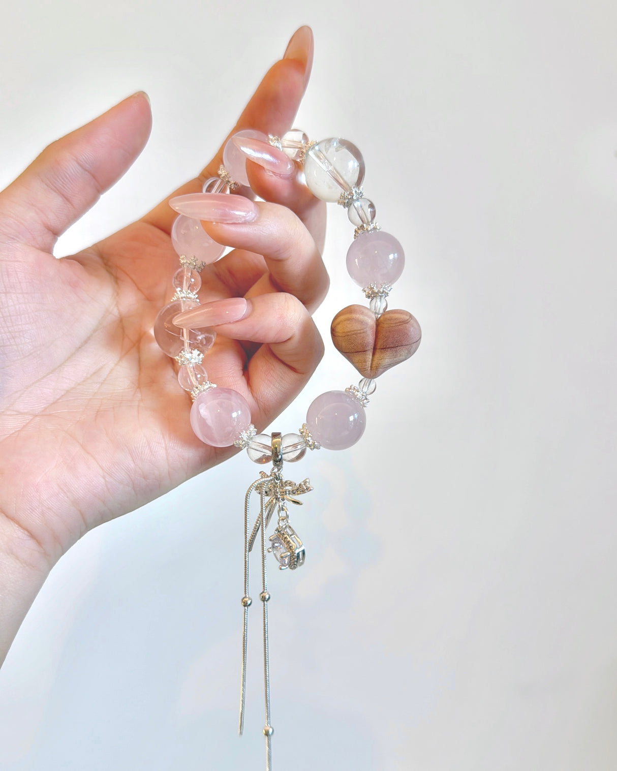 Romantic&Healing—Serene Heartstone Crystal Bracelet