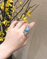 Vitality&Good fortune—Turquoise-Inlaid Vine Ring