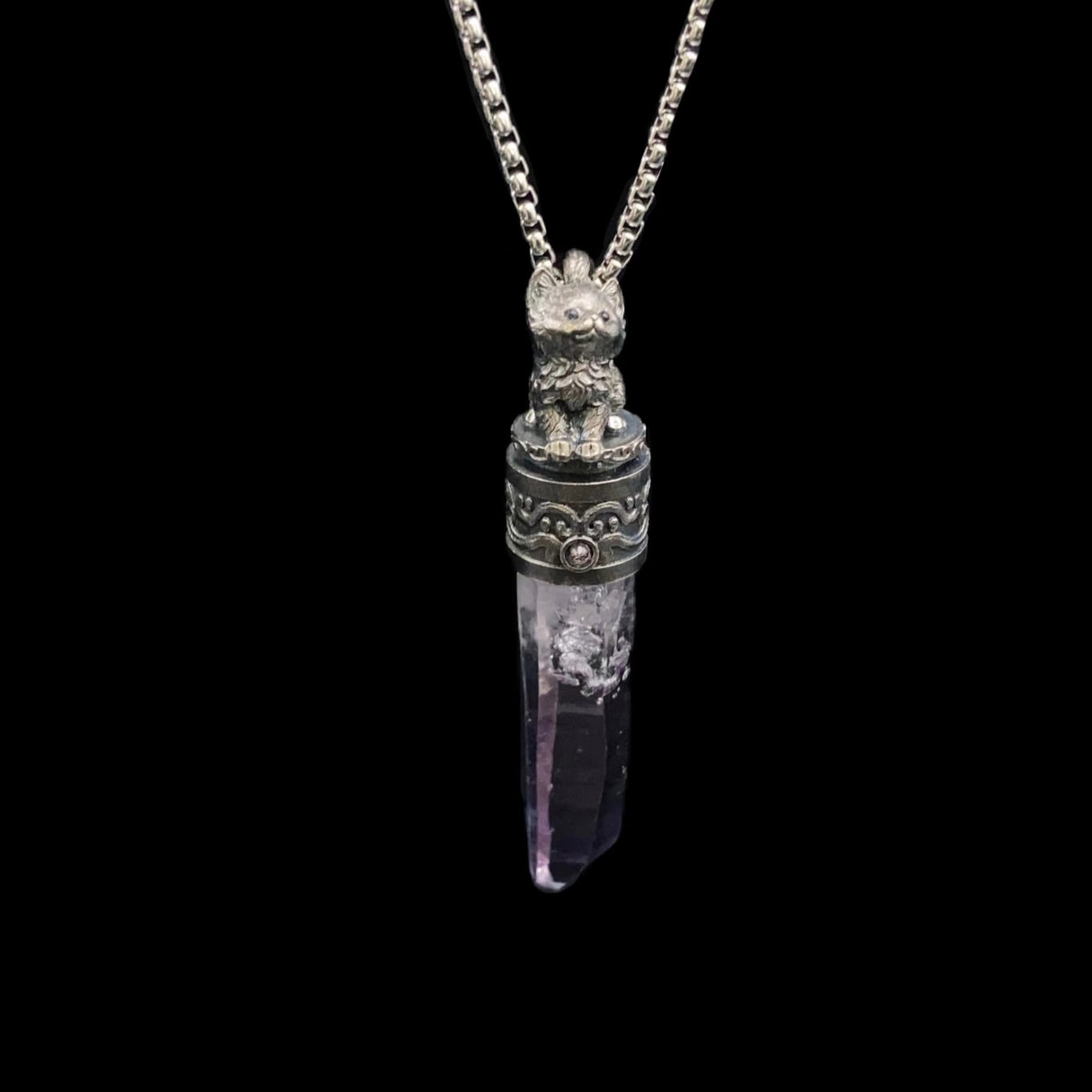 Cute Creature Crystal Point Pendant Necklace