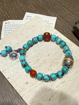 Wisdom&Auspiciousness—Elephant - Inspired Turquoise Charm Bracelet