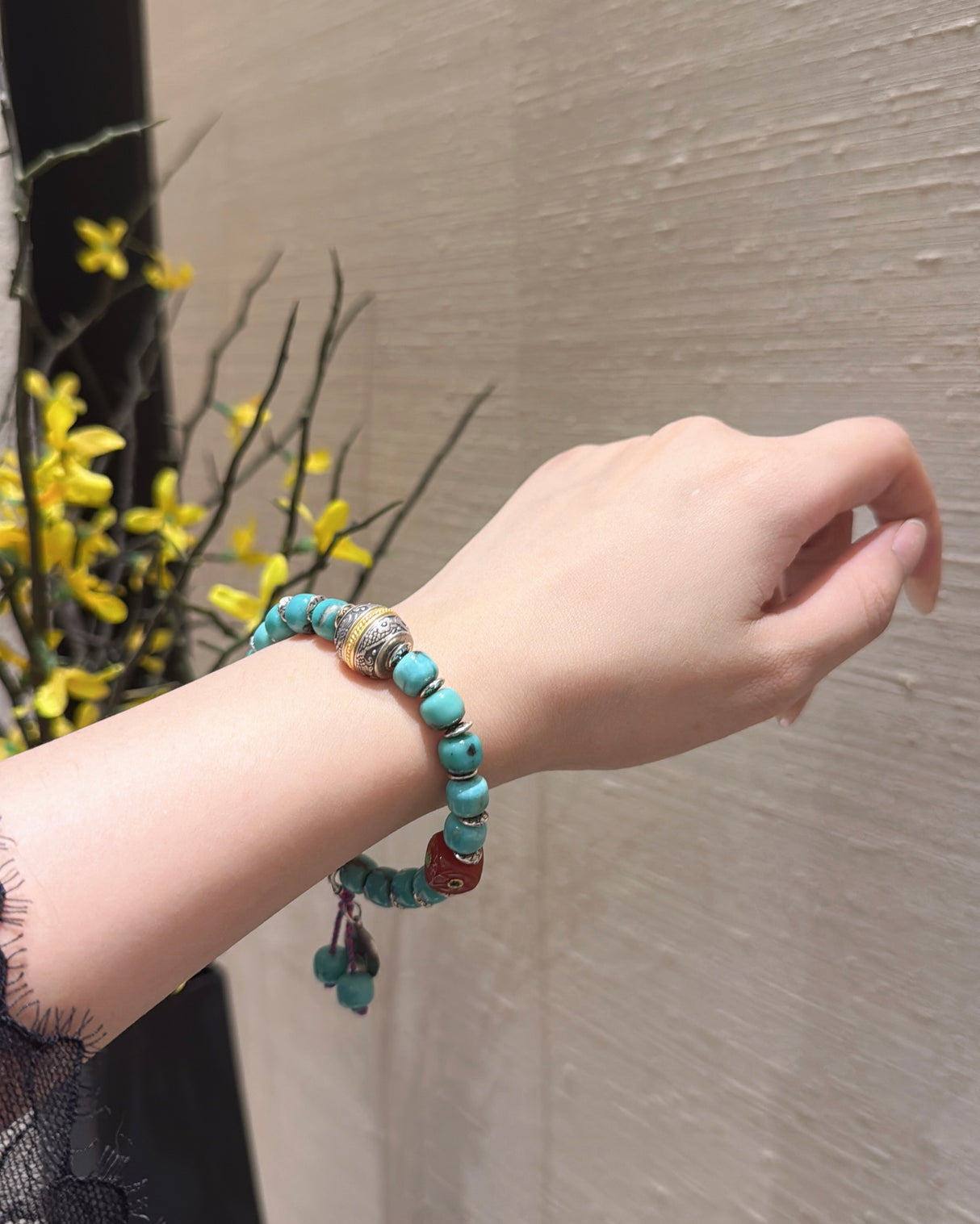 Wisdom&Auspiciousness—Elephant - Inspired Turquoise Charm Bracelet