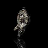 Zen - Styled Buddha Pendant Necklace with Openwork Halo