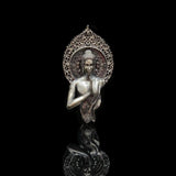 Zen - Styled Buddha Pendant Necklace with Openwork Halo