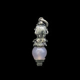 Cute Guanyin Pendant Necklace with Chalcedony Bead