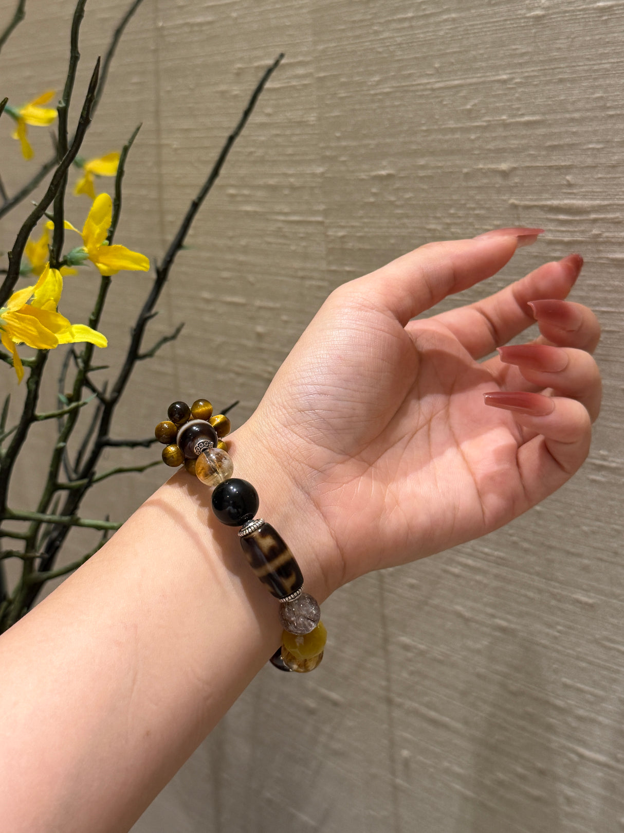 Wealth Magnet – Tiger Eye, Dzi Bead & Rutilated Quartz Bracelet