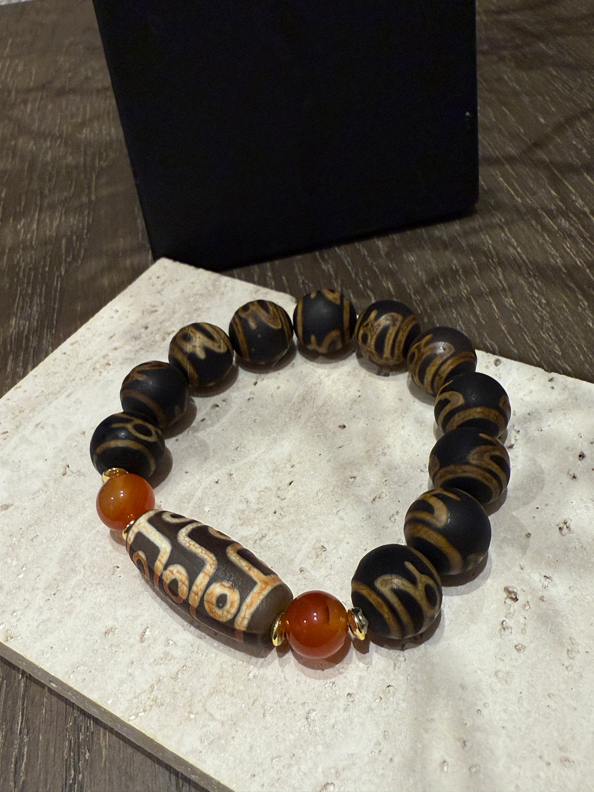 Tibetan Nine - Eye Dzi Bead Bracelet