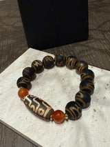 Tibetan Nine - Eye Dzi Bead Bracelet