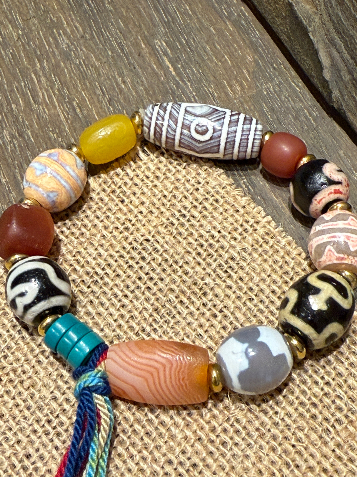 Vintage Agate Tassel Bracelet