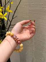 Tibetan - Styled Agate and Yak Bone Bracelet