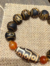 Tibetan Nine - Eye Dzi Bead Bracelet