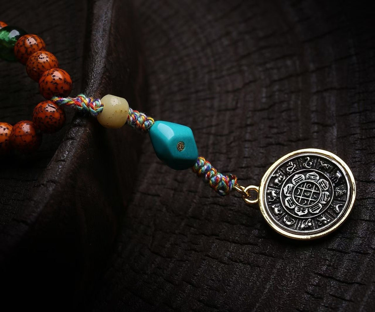 Ancient MoonStars Bodhi Mala with Dzi & Bovine Bone Accents
