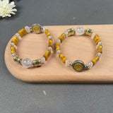 Golden Tiger Eye & Clear Quartz Bracelet with Fortune Beads – Protection • Luck • Clarity