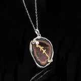 Red Druzy Zodiac Pendant Necklace – Handcrafted Birthstone Jewelry  12 Constellations & Sterling Silver Accents