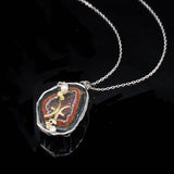 Red Druzy Zodiac Pendant Necklace – Handcrafted Birthstone Jewelry  12 Constellations & Sterling Silver Accents