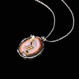 Red Druzy Zodiac Pendant Necklace – Handcrafted Birthstone Jewelry  12 Constellations & Sterling Silver Accents