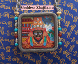 White Copper Garuda Square Color-Painted Tsa-Tsa Shrine Case