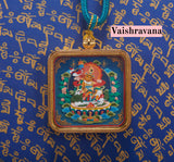 Brass 'Baokan' Manjushri Square 4x4cm Color-Painted Tsa-Tsa Shrine Case