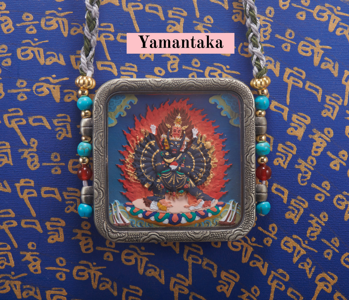 White Copper Garuda Square Color-Painted Tsa-Tsa Shrine Case