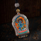 Hand-Painted Black and Gold Thangka