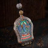 Hand-Painted Black and Gold Thangka