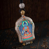 Hand-Painted Black and Gold Thangka