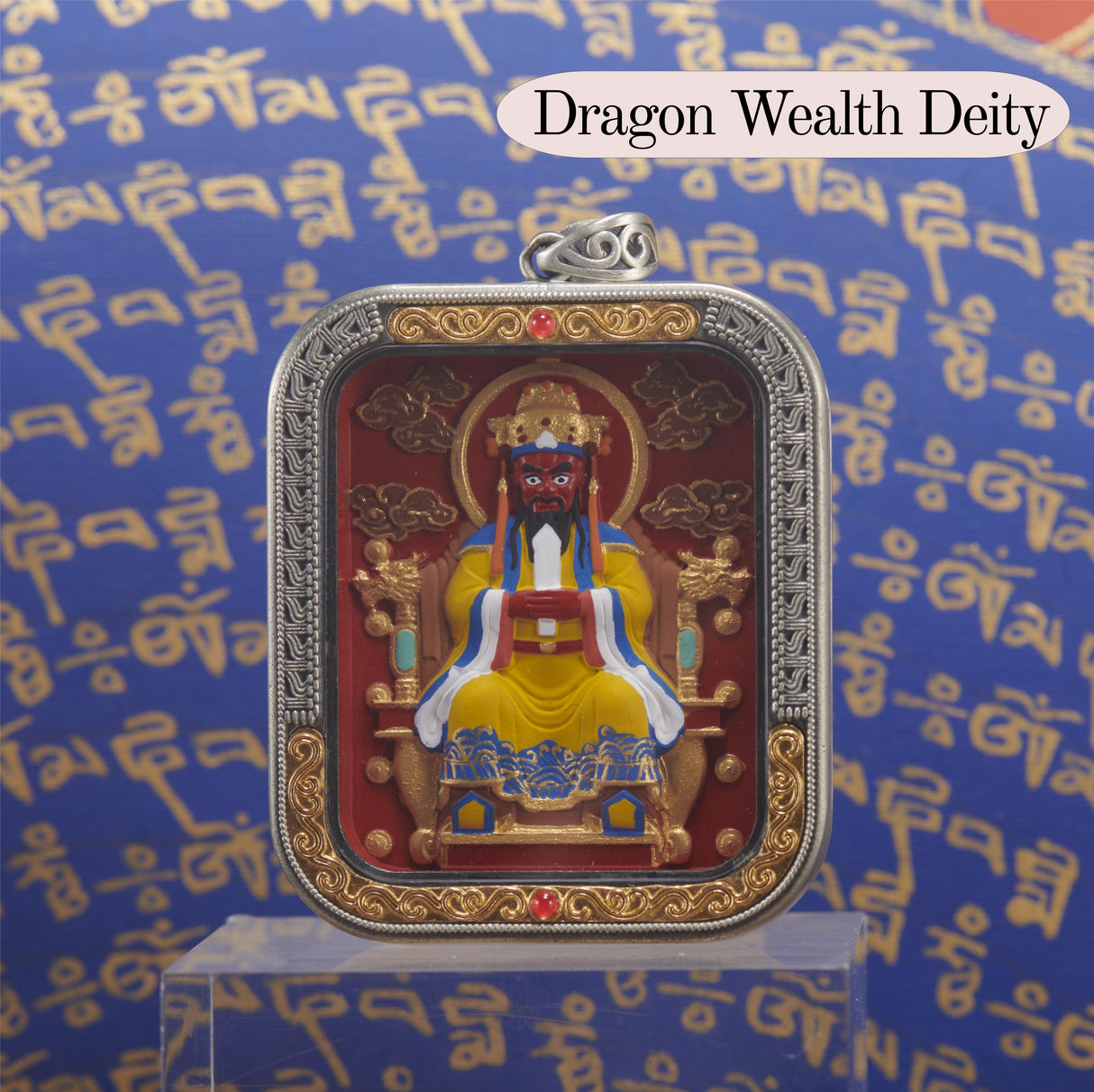 Gold-Silver Inlay Square Cinnabar Tsa Tsa Box