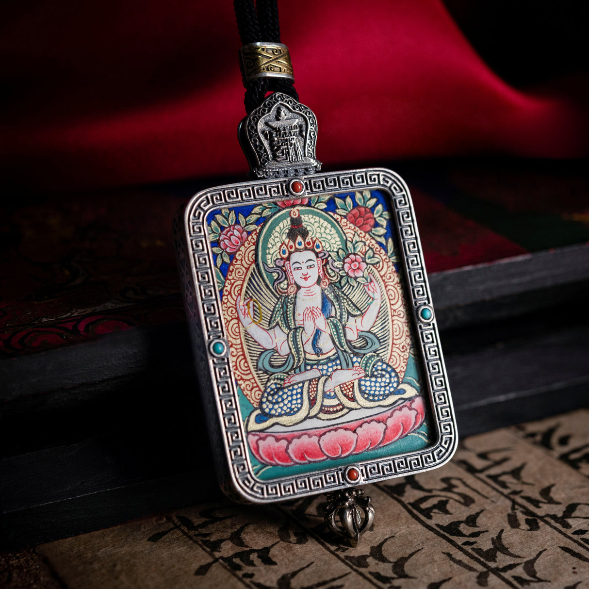 Eight zodiac Buddhas thangka