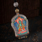 Hand-Painted Black and Gold Thangka