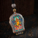 Hand-Painted Black and Gold Thangka