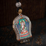 Hand-Painted Black and Gold Thangka
