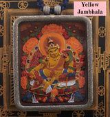 White Copper Tibetan Treasure Scrollwork Tsa-Tsa Thangka Pendant