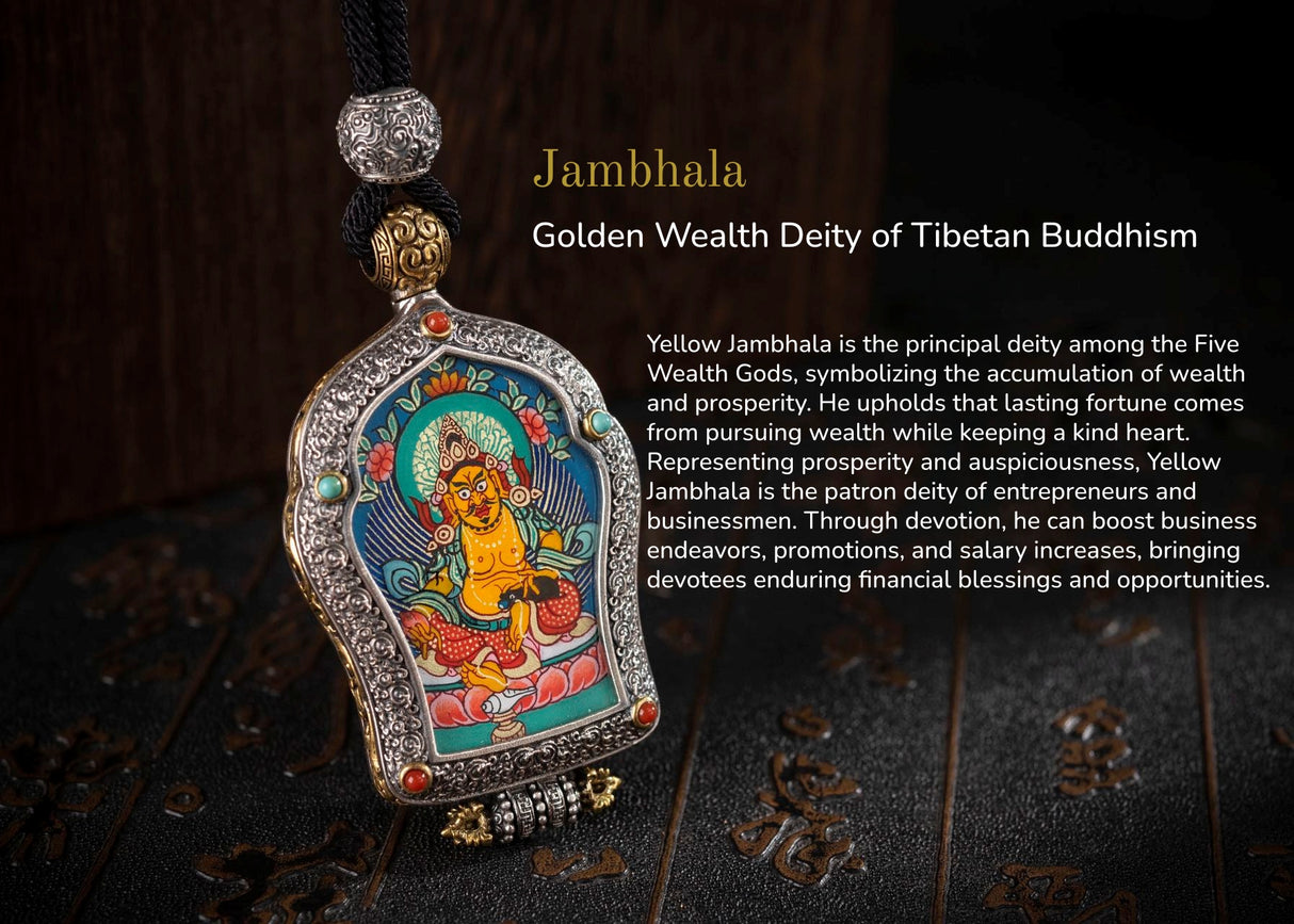 Hand-Painted Black and Gold Thangka