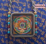 White Copper Garuda Square Color-Painted Tsa-Tsa Shrine Case