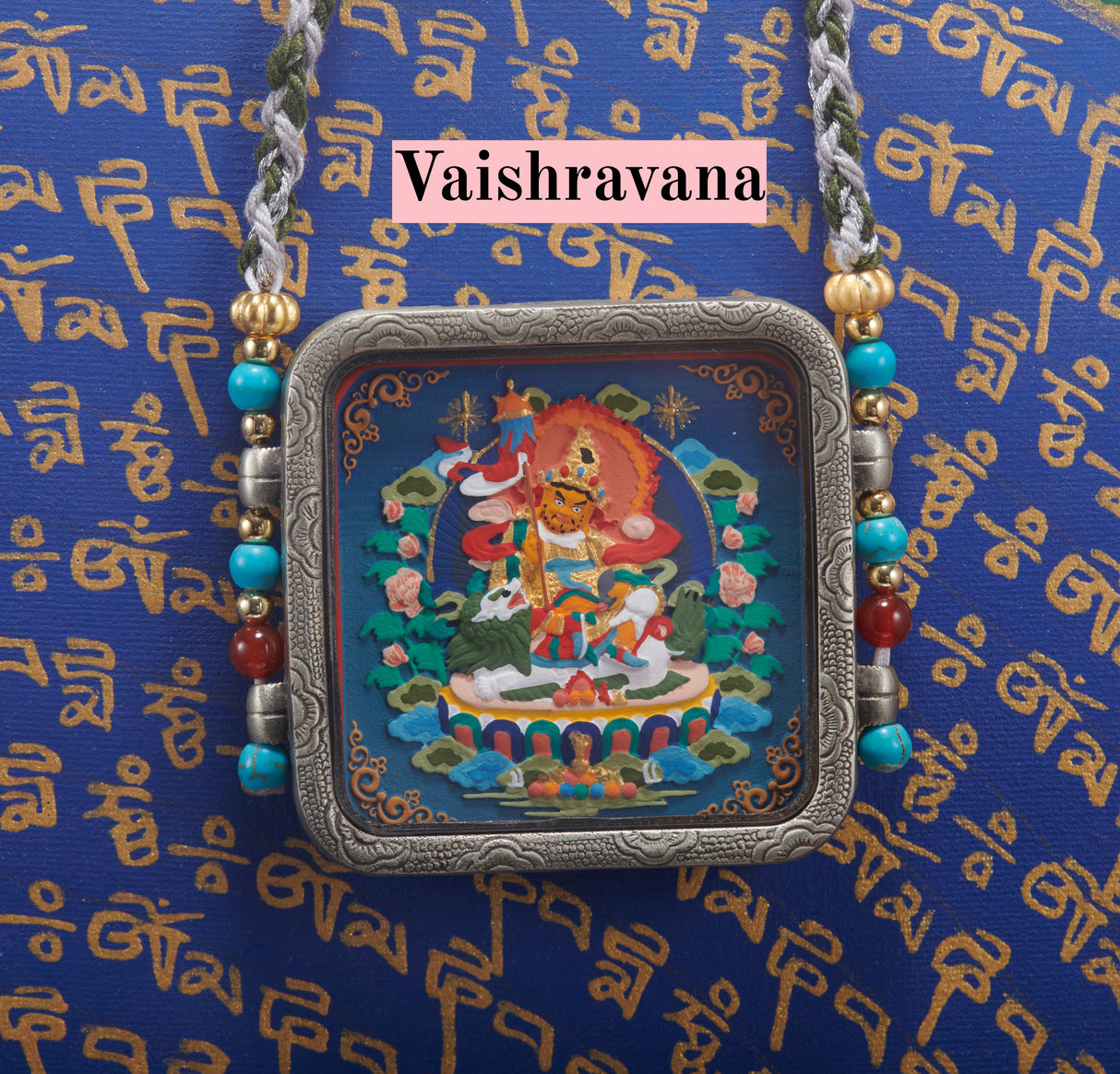 White Copper Garuda Square Color-Painted Tsa-Tsa Shrine Case